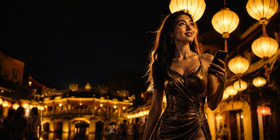 Người chơi tại Hội An theo dõi kết quả cá cược bóng rổ trong đêm chợ phố cổ